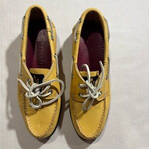 Women's Leather Boat Shoes Size 7 in yellow